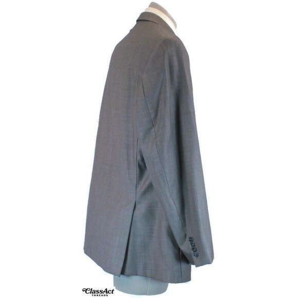 Calvin Klein Slim Fit 2 Piece Suit Mens Gray 2 Button Wool 48R Flat Fronts 40" W - Picture 7 of 12